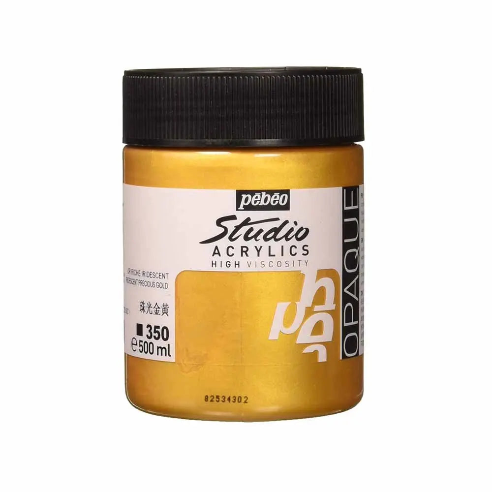 Pebeo Studio Iridescent Acrylic Paints / Colours High Viscosity 500ml (Loose) Pebeo